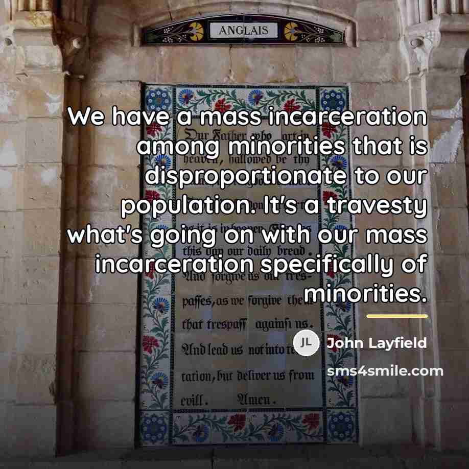 “We have a mass incarceration among minorities that is disproportionate…” quote by John Layfield