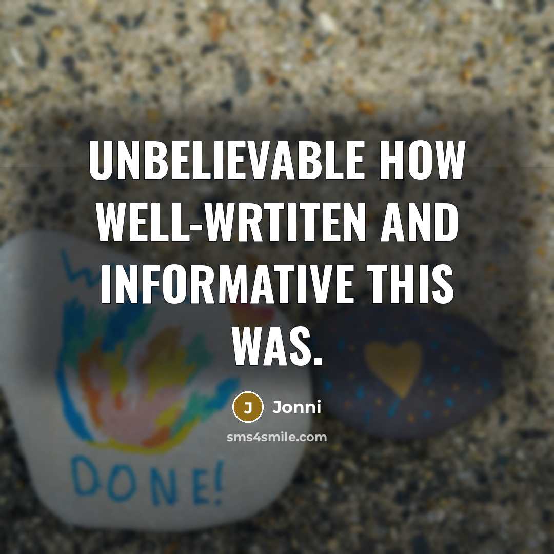 “Unbelievable how well-wrtiten and informative this was.” quote by Jonni