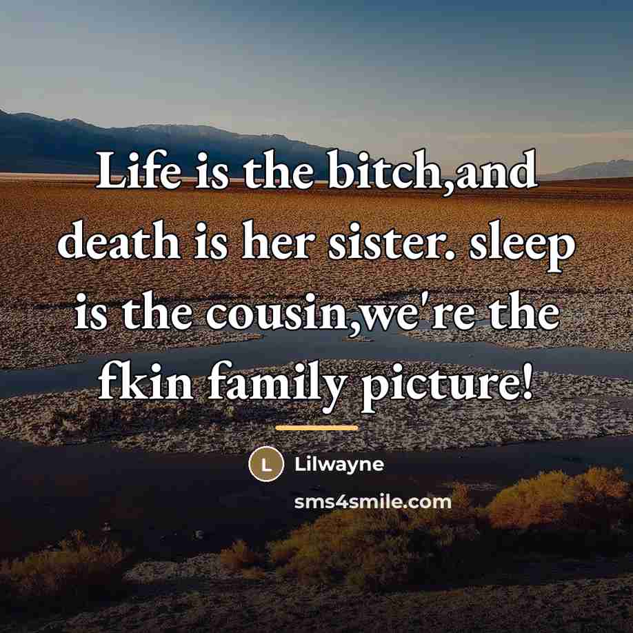 “Life is the bitch,and death is her sister. sleep is…” quote by Anonymous