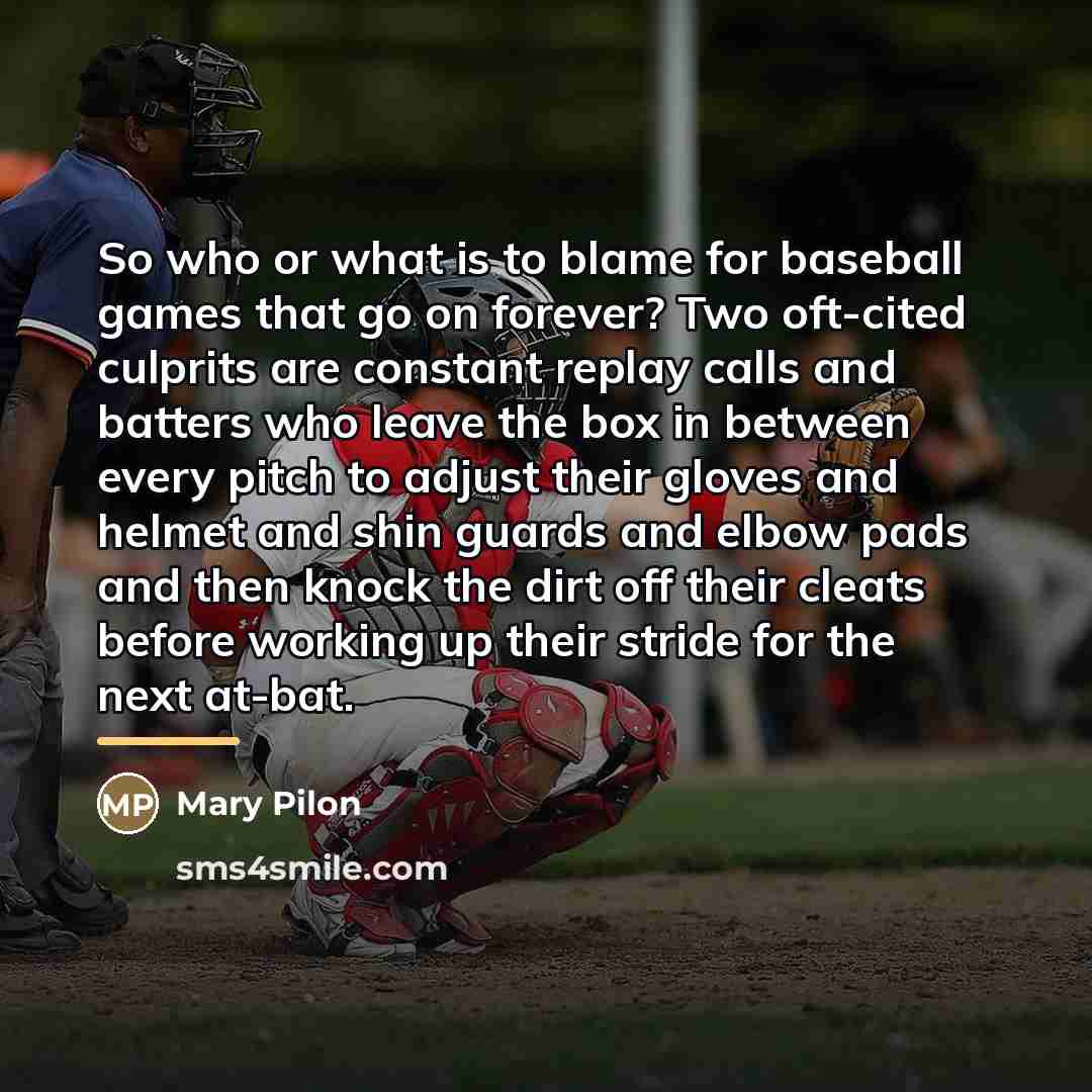 “So who or what is to blame for baseball games…” quote by Mary Pilon