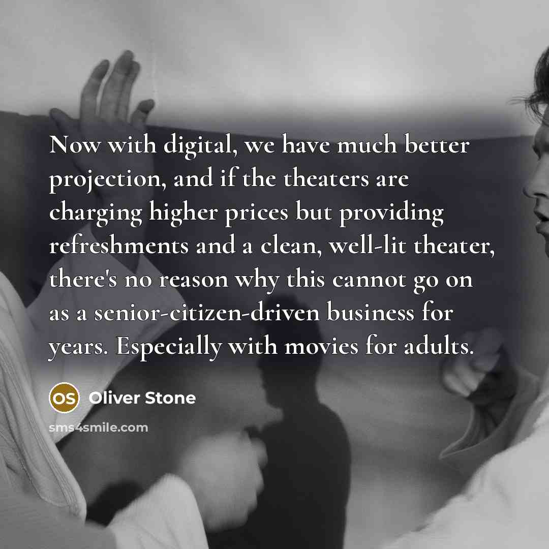 “Now with digital, we have much better projection, and if…” quote by Oliver Stone