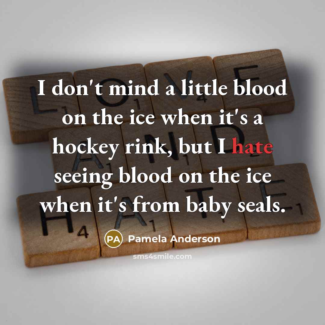 “I don't mind a little blood on the ice when…” quote by Pamela Anderson