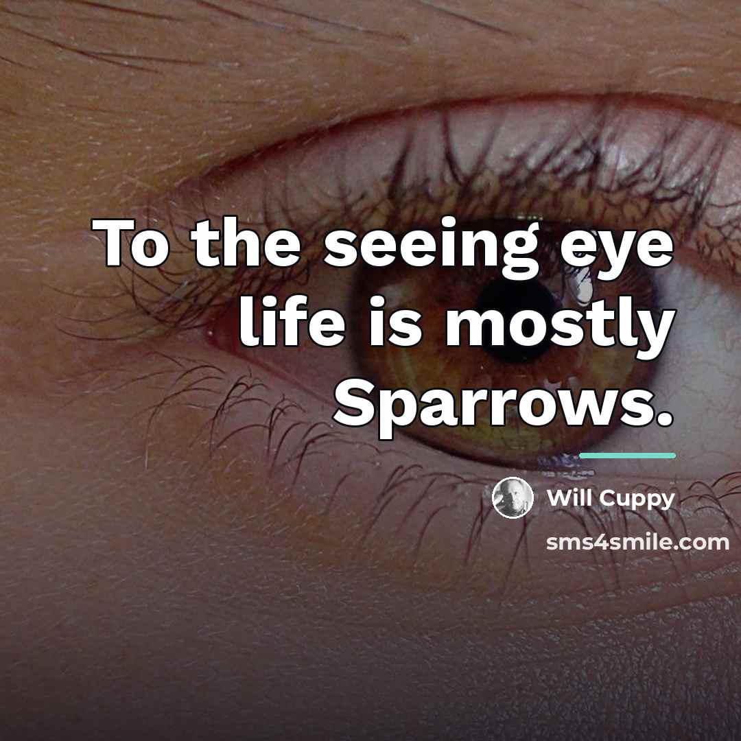 “To the seeing eye life is mostly Sparrows.…” quote by Will Cuppy