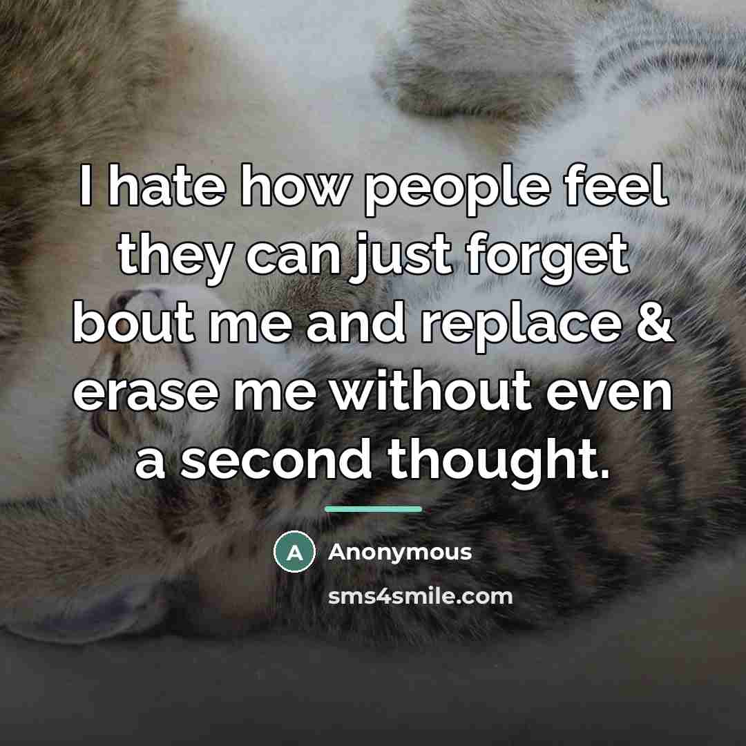 “I hate how people feel they can just forget bout…” quote by Anonymous