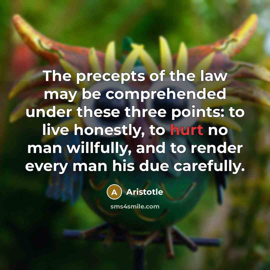 “The precepts of the law may be comprehended under these…” quote by Aristotle