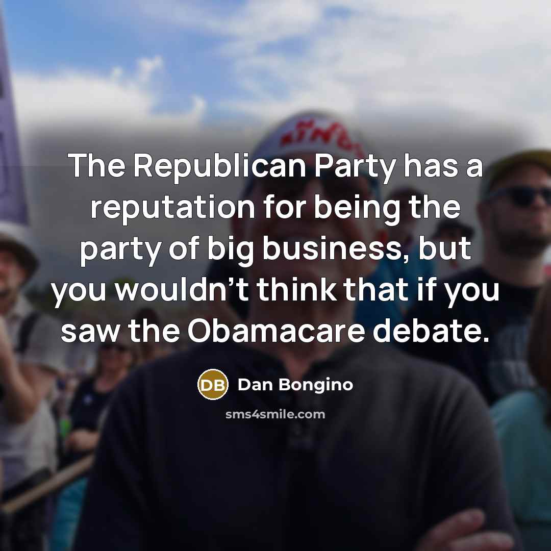 “The Republican Party has a reputation for being the party…” quote by Dan Bongino