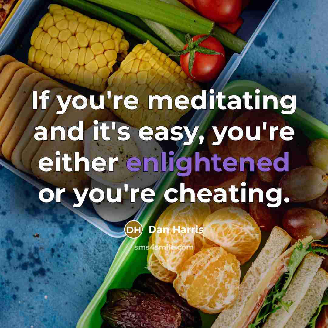 “If you're meditating and it's easy, you're either enlightened or…” quote by Dan Harris