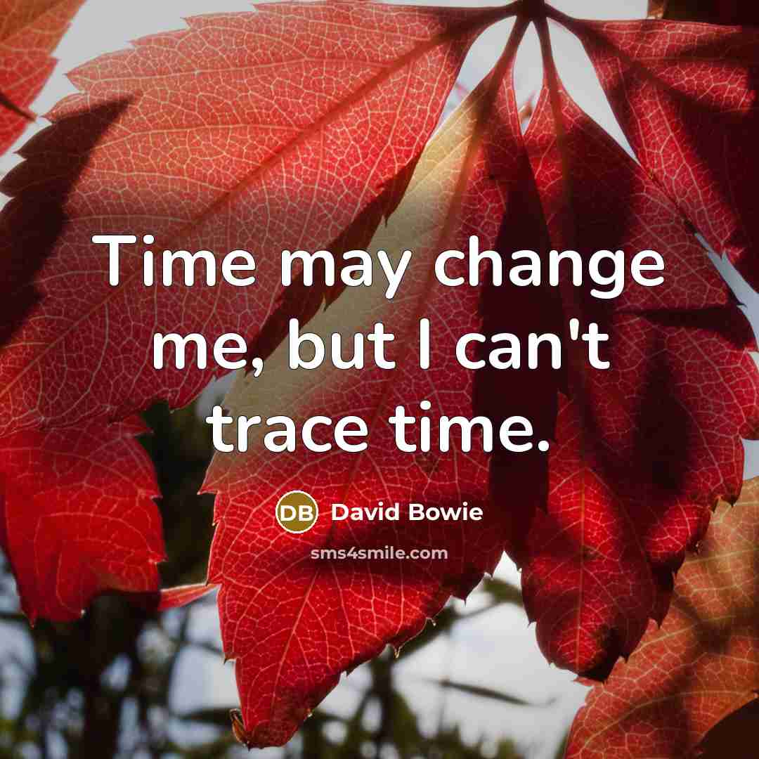 “Time may change me, but I can't trace time.…” quote by David Bowie
