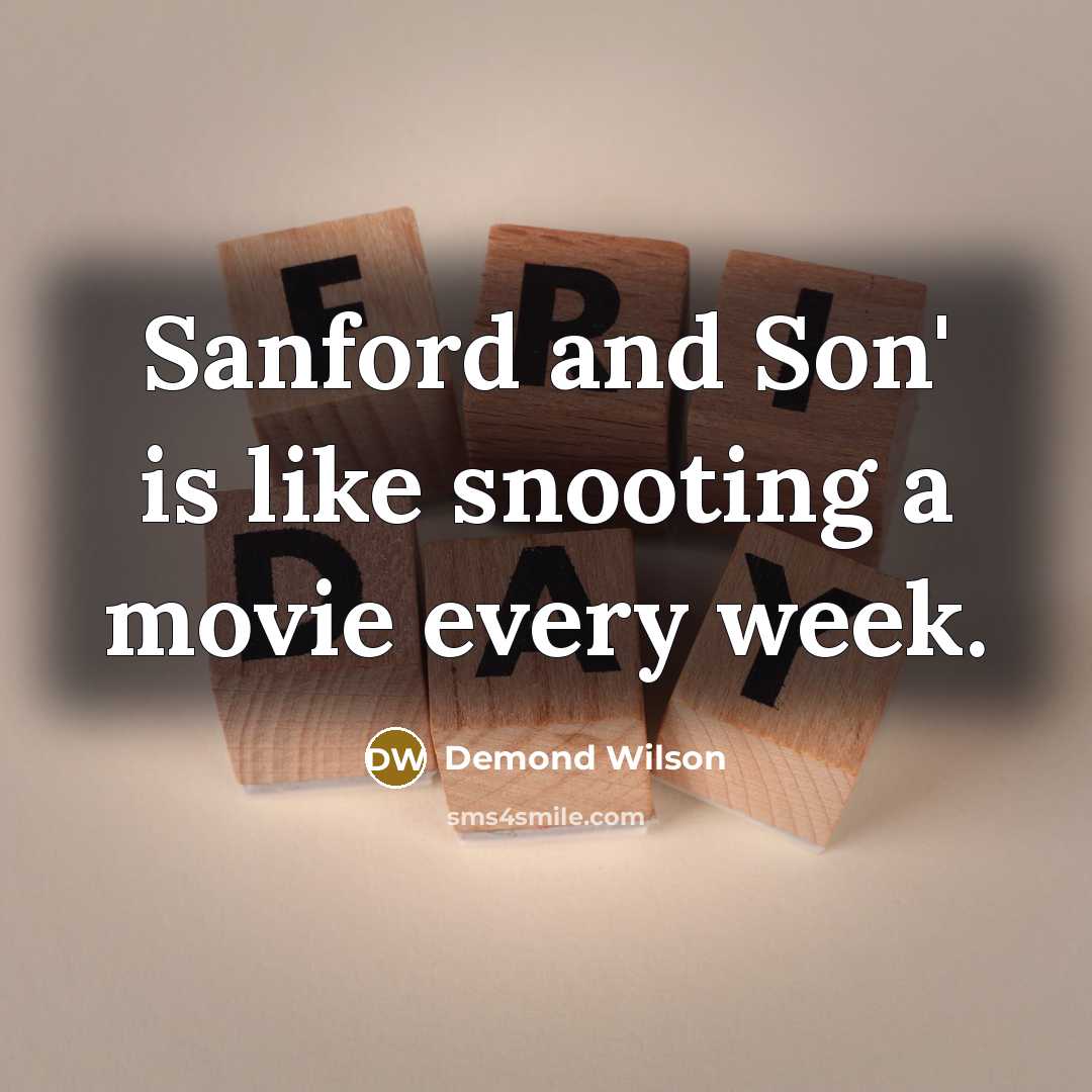 “Sanford and Son' is like snooting a movie every week.…” quote by Demond Wilson