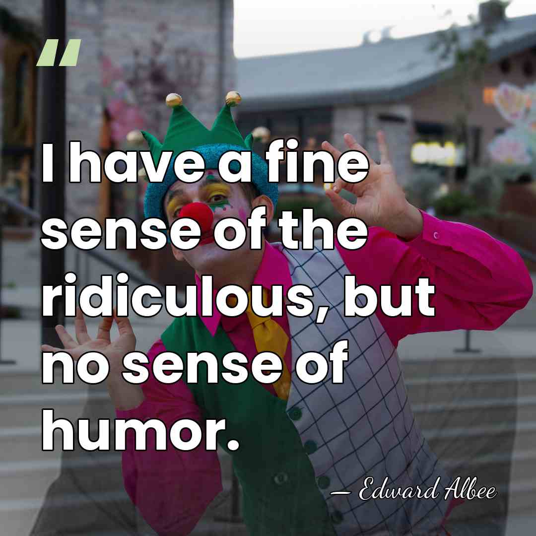 I have a fine sense of the ridiculous, but no sense of&hellip; - Edward Albee
