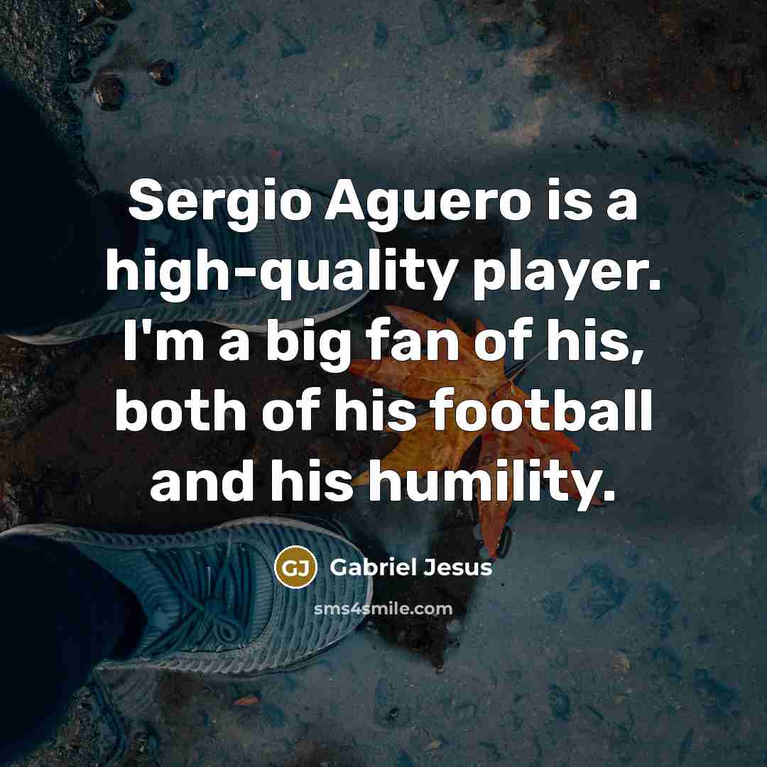 “Sergio Aguero is a high-quality player. I'm a big fan…” quote by Gabriel Jesus