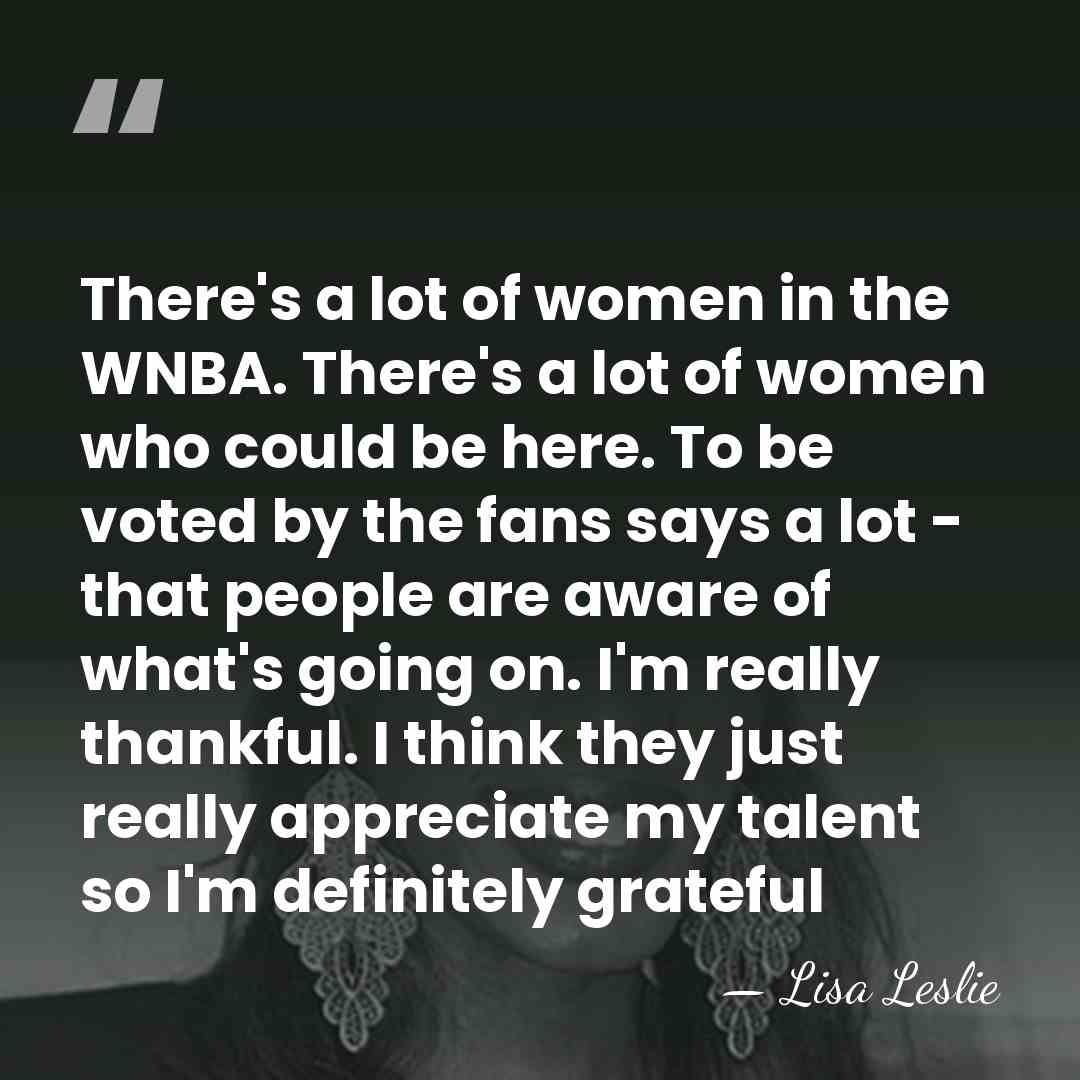 There's a lot of women in the WNBA. There's a lot of&hellip; - Lisa Leslie