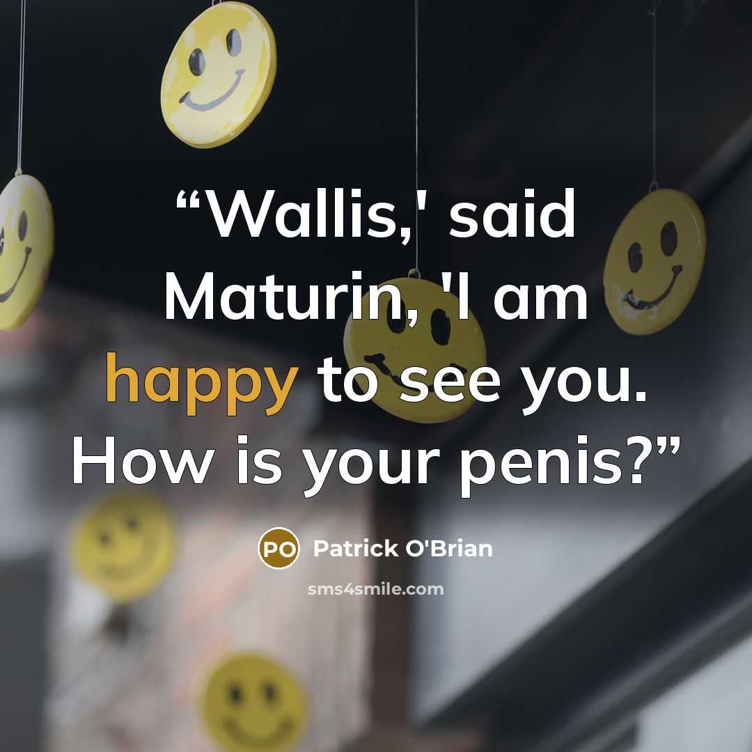 “Wallis,' said Maturin, 'I am happy to see you. How is your penis?” quote by Patrick O'Brian