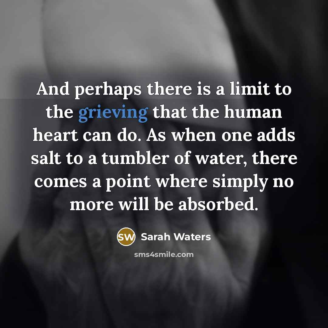 “And perhaps there is a limit to the grieving that…” quote by Sarah Waters