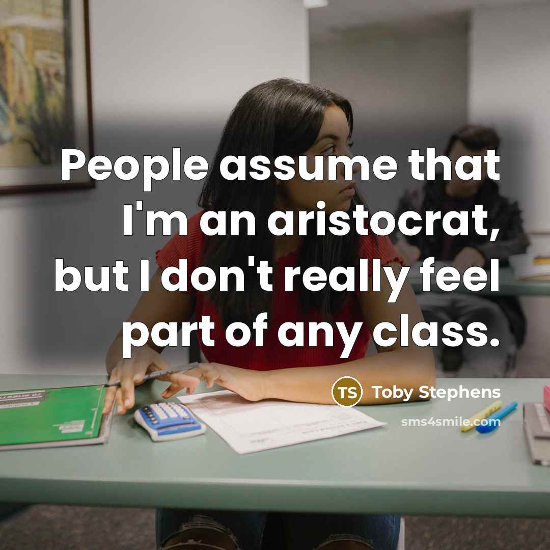 “People assume that I'm an aristocrat, but I don't really…” quote by Toby Stephens