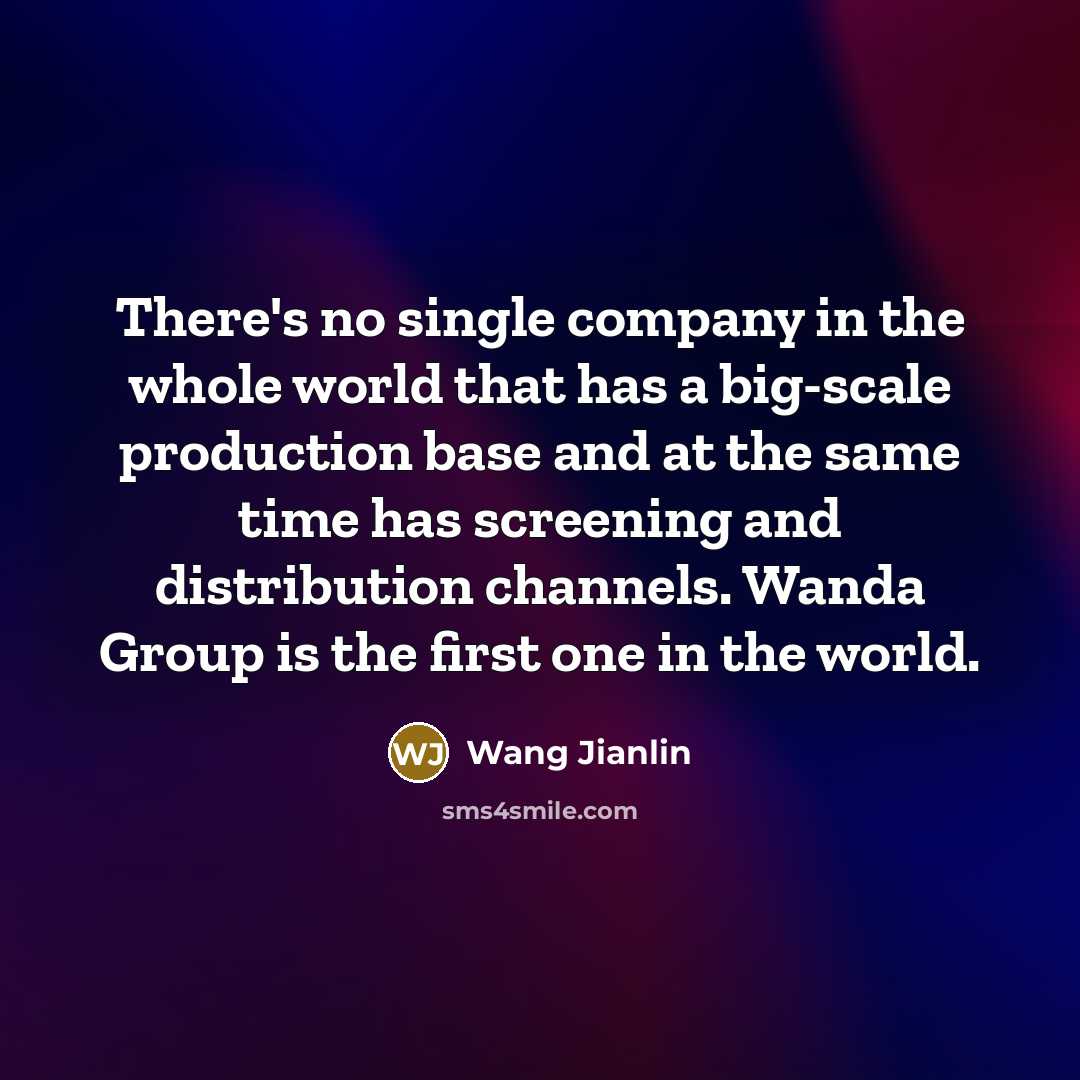 “There's no single company in the whole world that has…” quote by Wang Jianlin