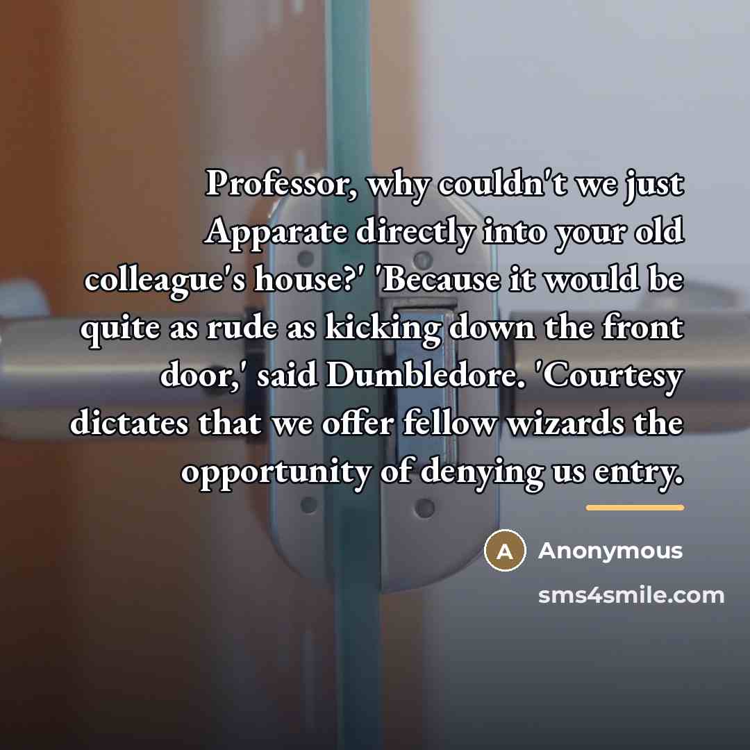 “Professor, why couldn't we just Apparate directly into your old…” quote by Anonymous