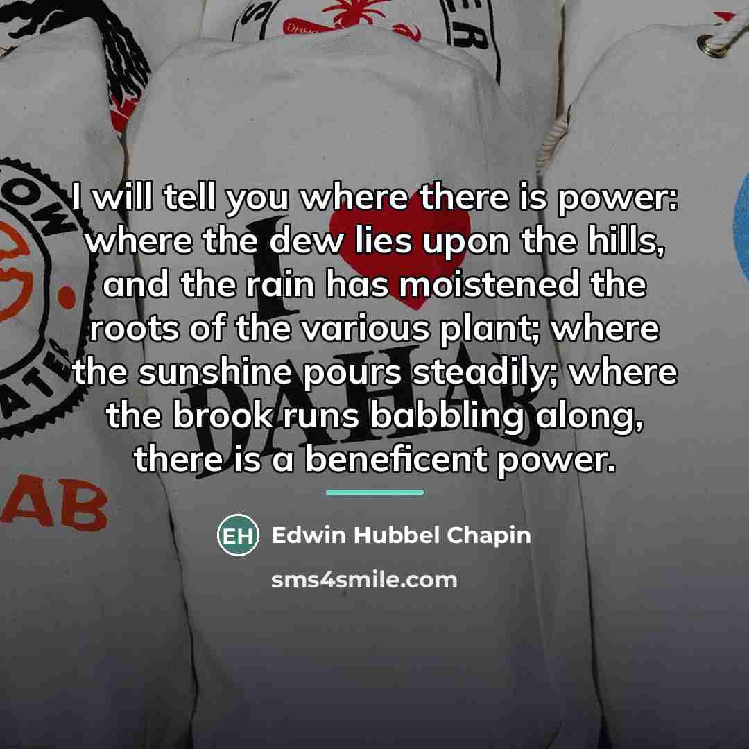 “I will tell you where there is power: where the…” quote by Edwin Hubbel Chapin
