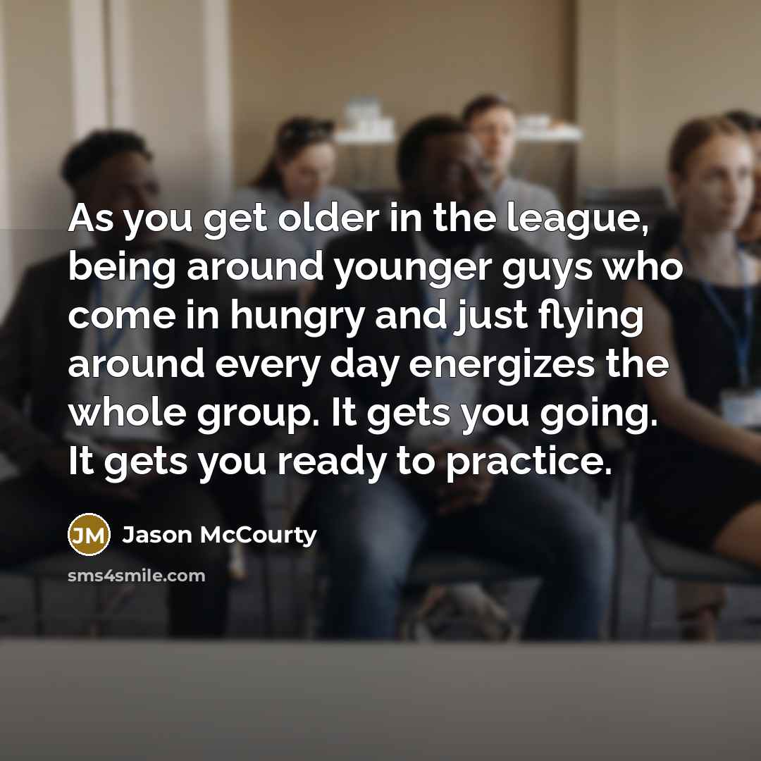 “As you get older in the league, being around younger…” quote by Jason McCourty