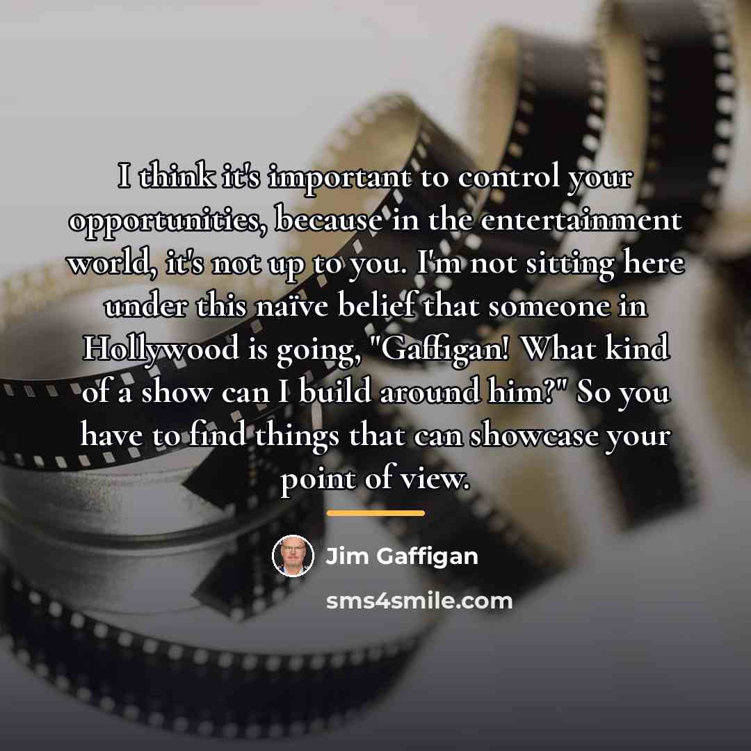 “I think it's important to control your opportunities, because in…” quote by Jim Gaffigan