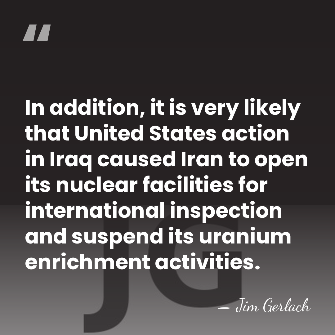 In addition, it is very likely that United States action in Iraq&hellip; - Jim Gerlach