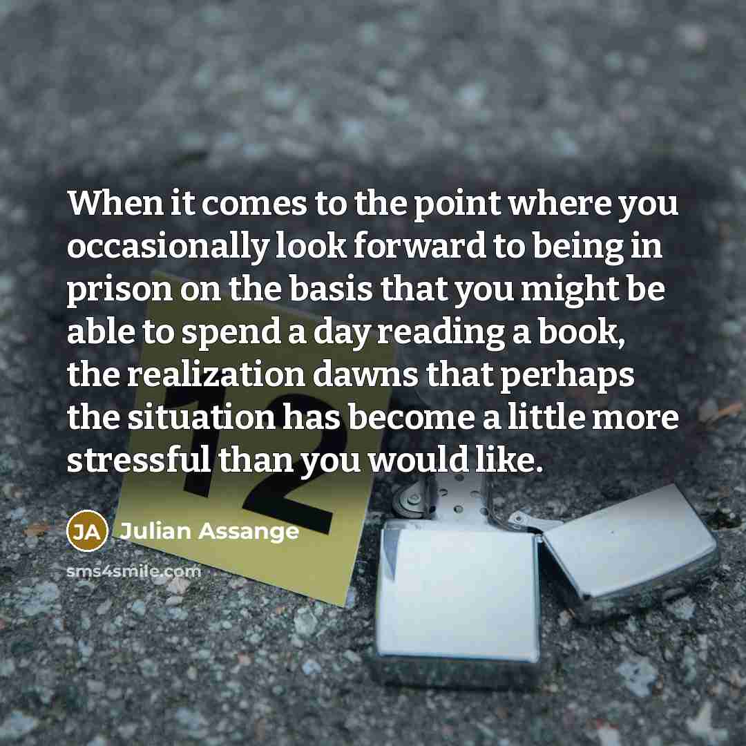 “When it comes to the point where you occasionally look…” quote by Julian Assange