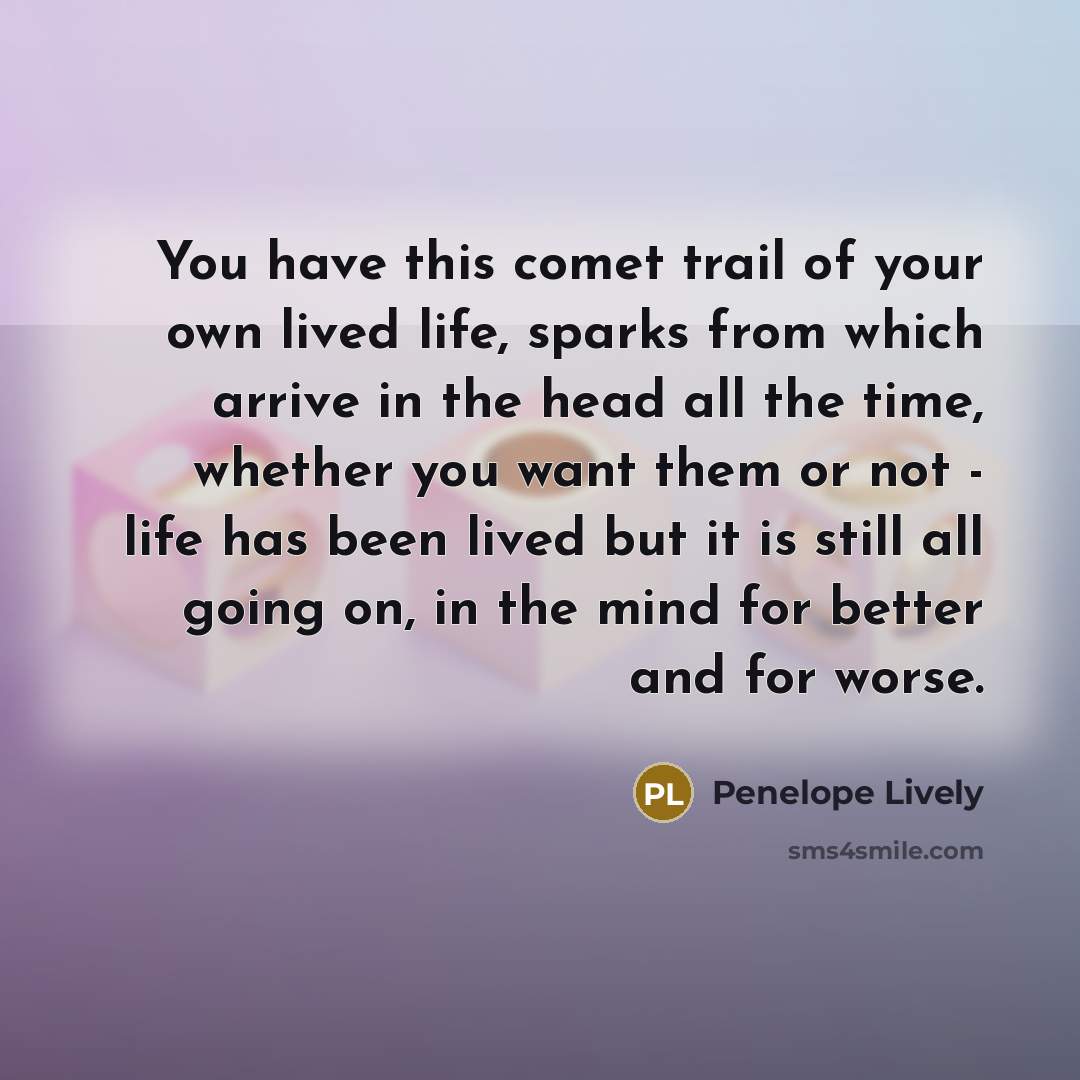 “You have this comet trail of your own lived life,…” quote by Penelope Lively