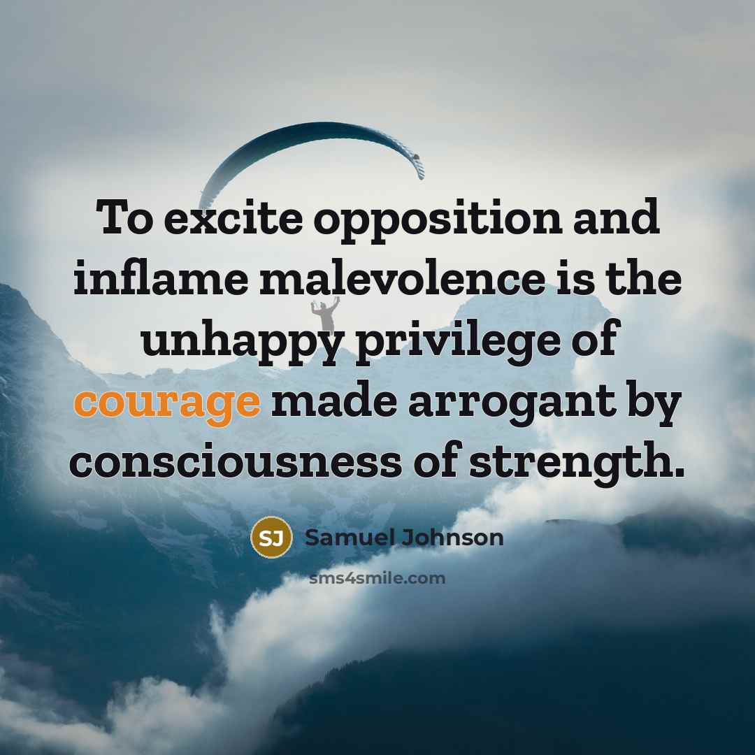“To excite opposition and inflame malevolence is the unhappy privilege…” quote by Samuel Johnson