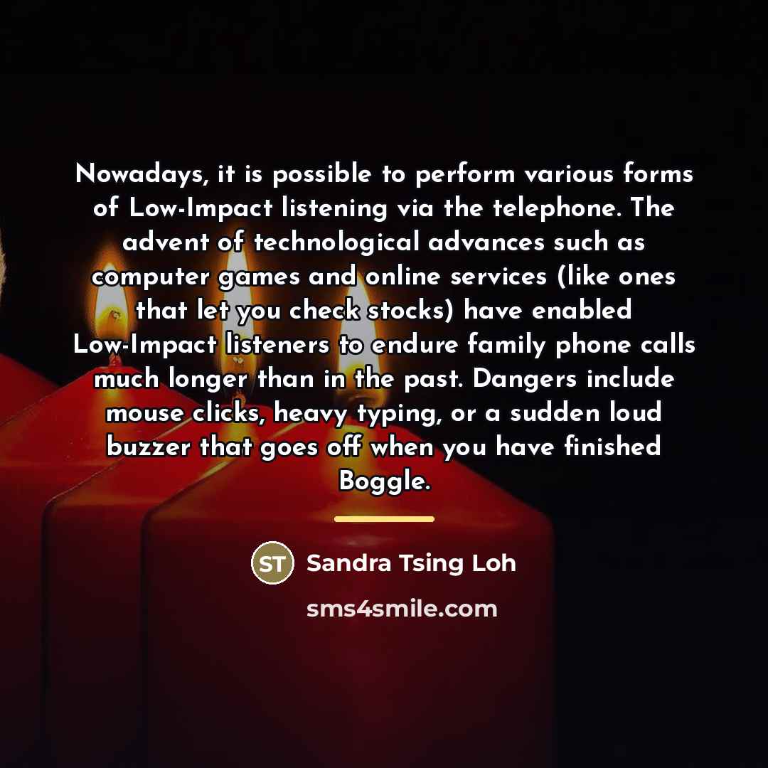 “Nowadays, it is possible to perform various forms of Low-Impact…” quote by Sandra Tsing Loh