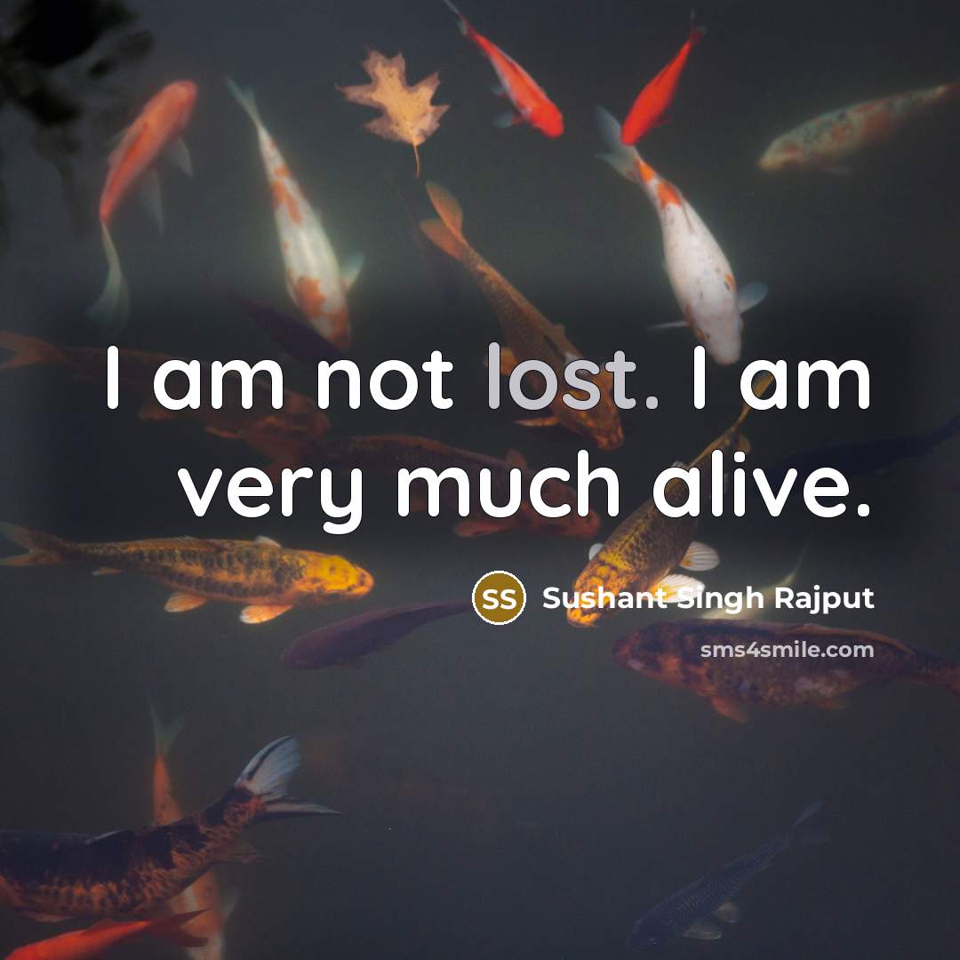 “I am not lost. I am very much alive.…” quote by Sushant Singh Rajput