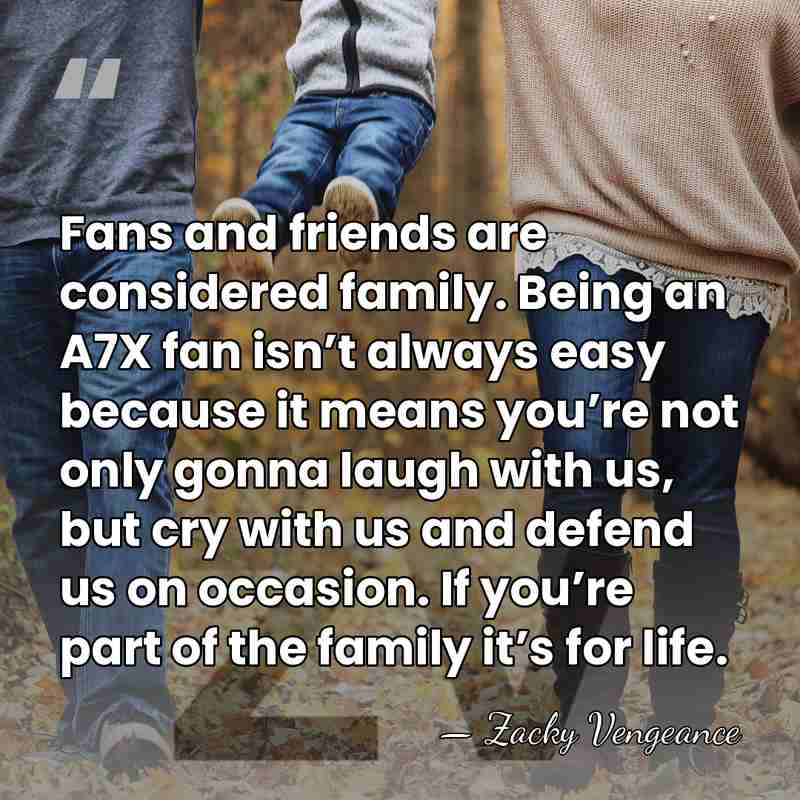 Fans and friends are considered family. Being an A7X fan isn’t always&hellip; - Zacky Vengeance