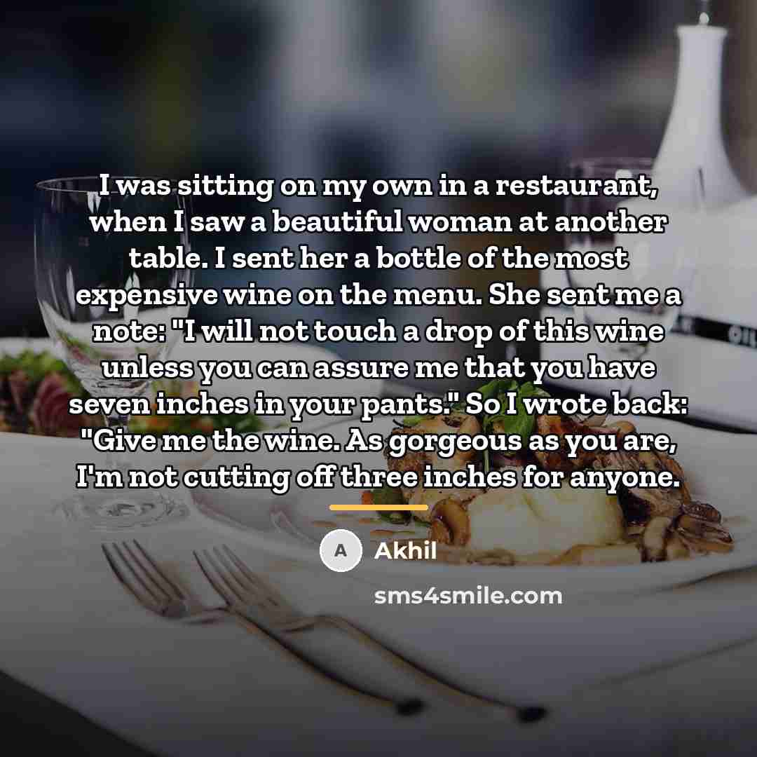 “I was sitting on my own in a restaurant, when…” quote by Akhil