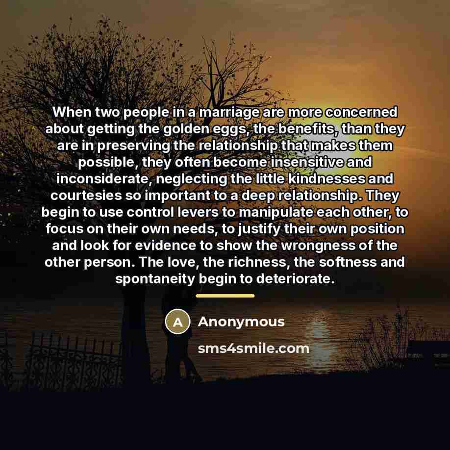 “When two people in a marriage are more concerned about…” quote by Anonymous
