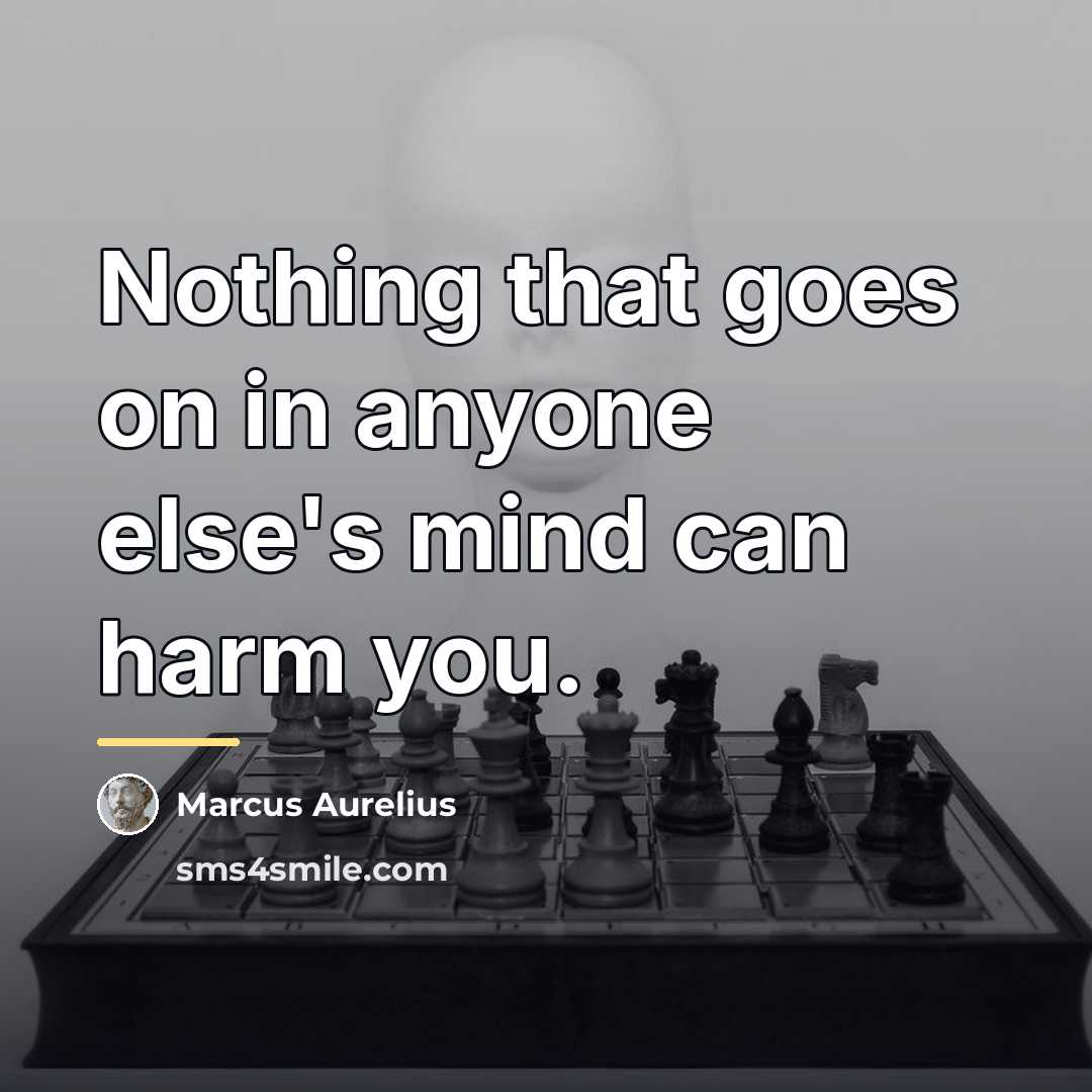 “Nothing that goes on in anyone else's mind can harm…” quote by Marcus Aurelius