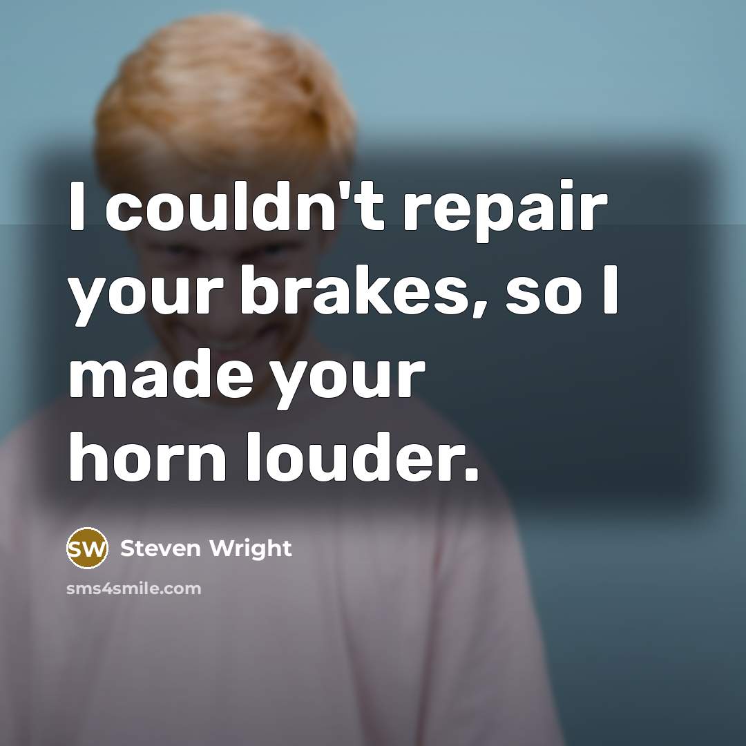 “I couldn't repair your brakes, so I made your horn…” quote by Steven Wright