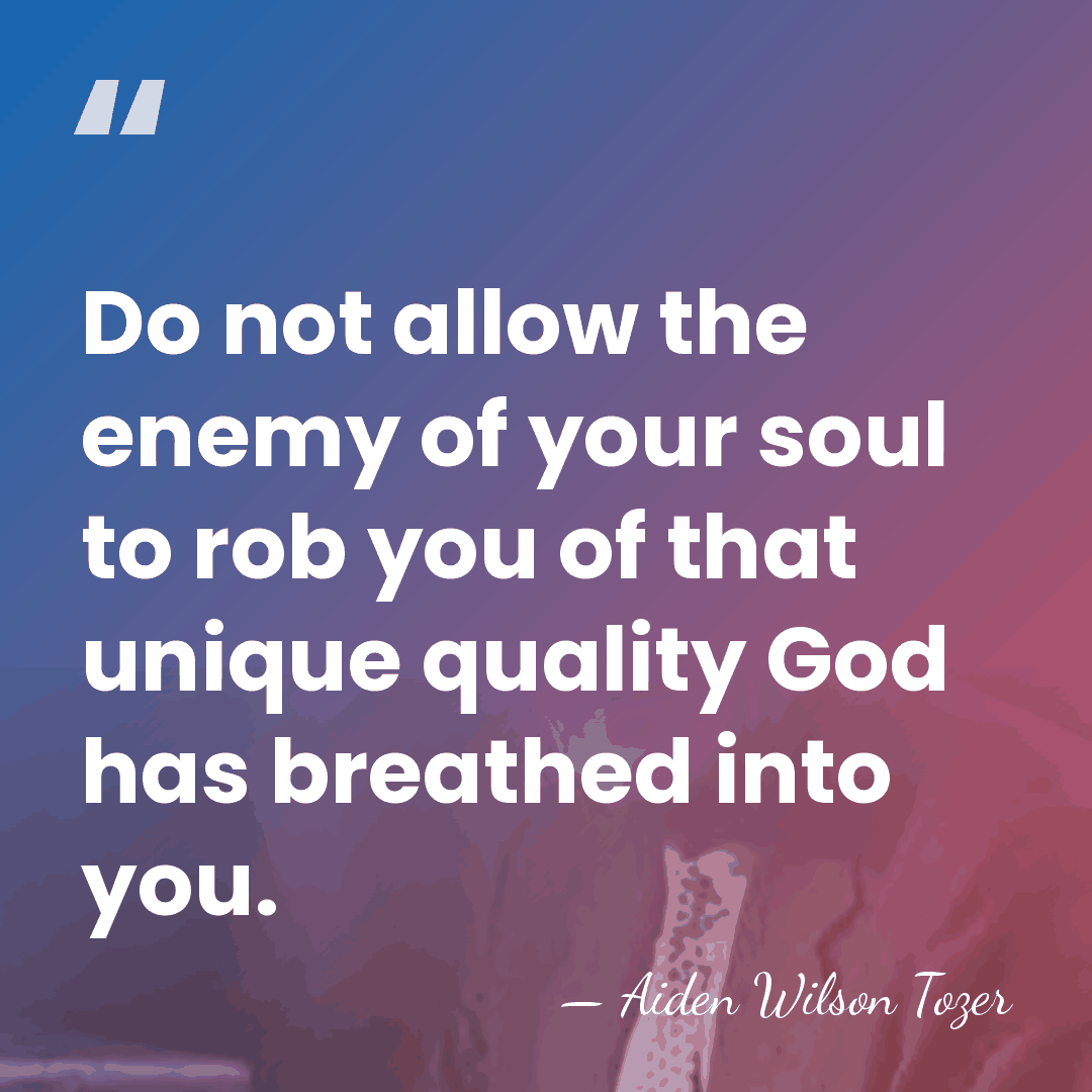 Do not allow the enemy of your soul to rob you of&hellip; - Aiden Wilson Tozer