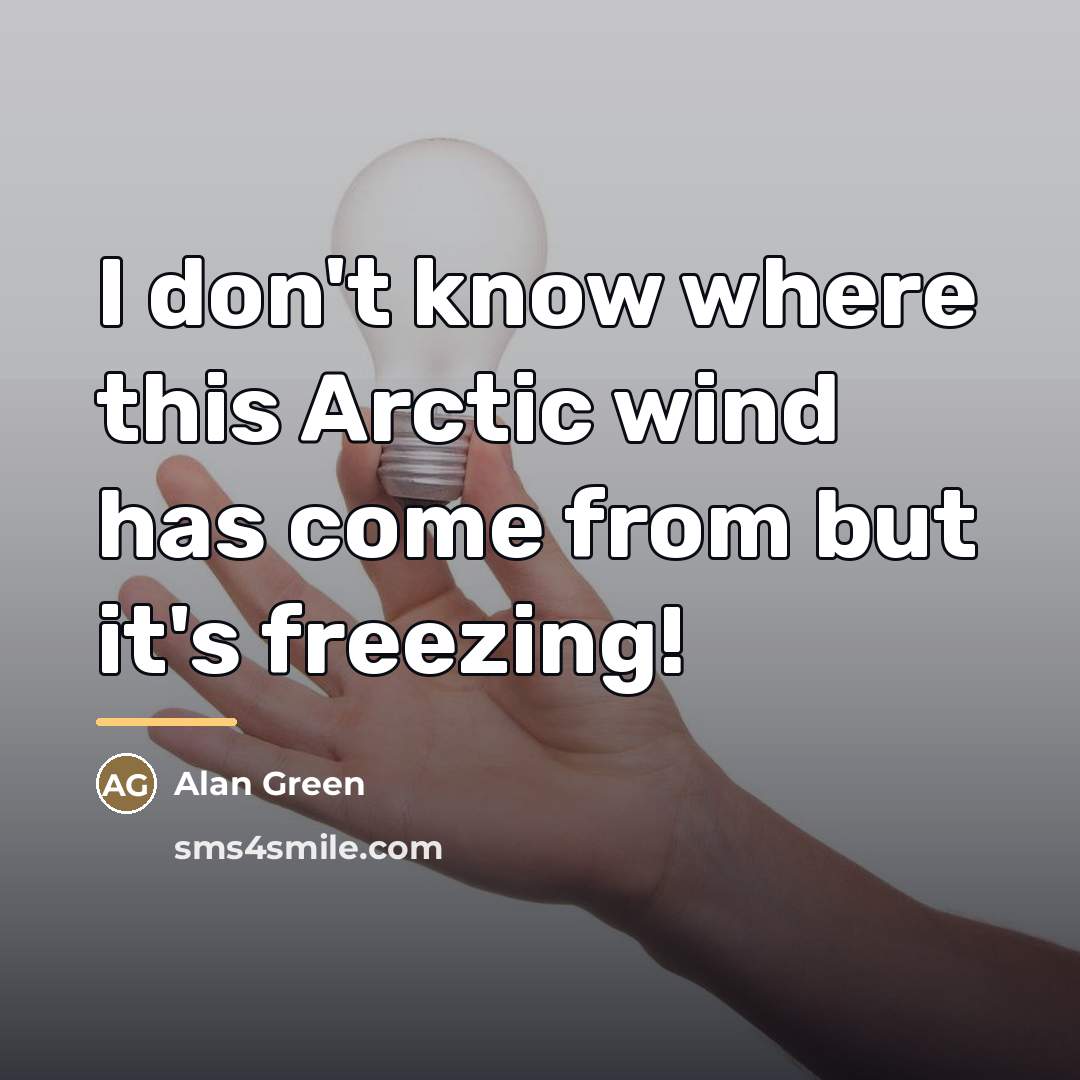 “I don't know where this Arctic wind has come from…” quote by Alan Green