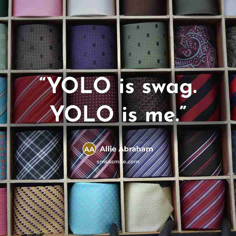 “YOLO is swag. YOLO is me.” quote by Allie Abraham