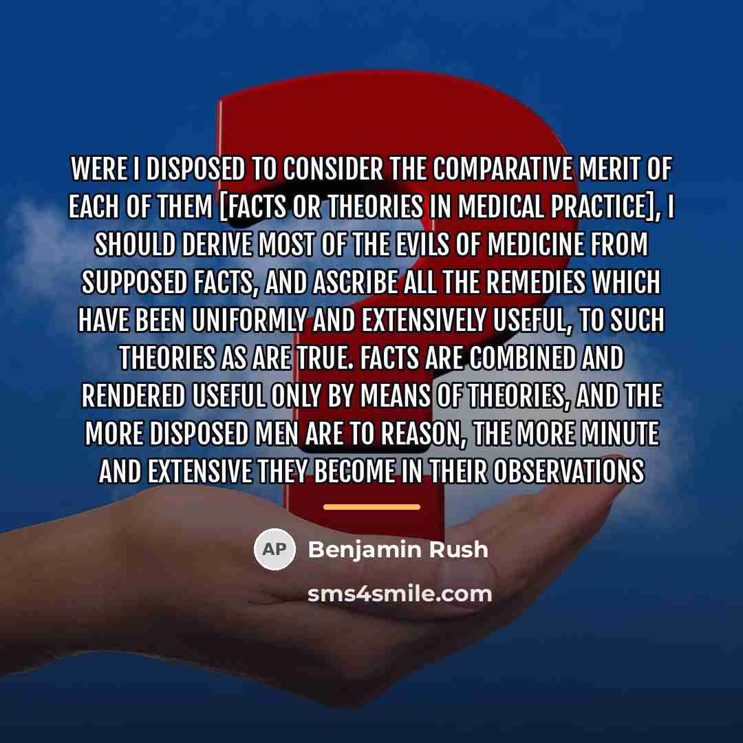 “Were I disposed to consider the comparative merit of each…” quote by Benjamin Rush