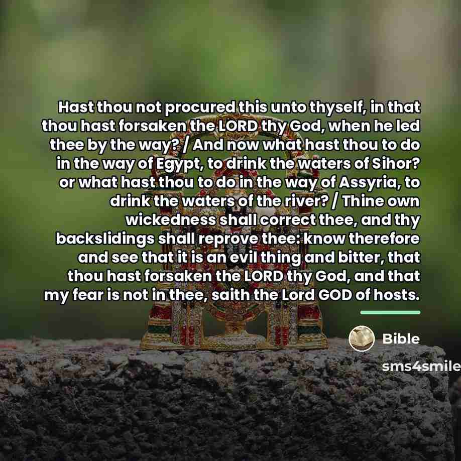 “Hast thou not procured this unto thyself, in that thou…” quote by Bible