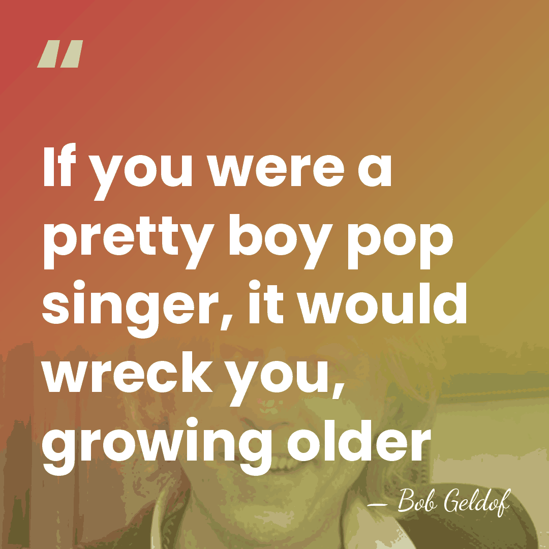If you were a pretty boy pop singer, it would wreck you,&hellip; - Bob Geldof