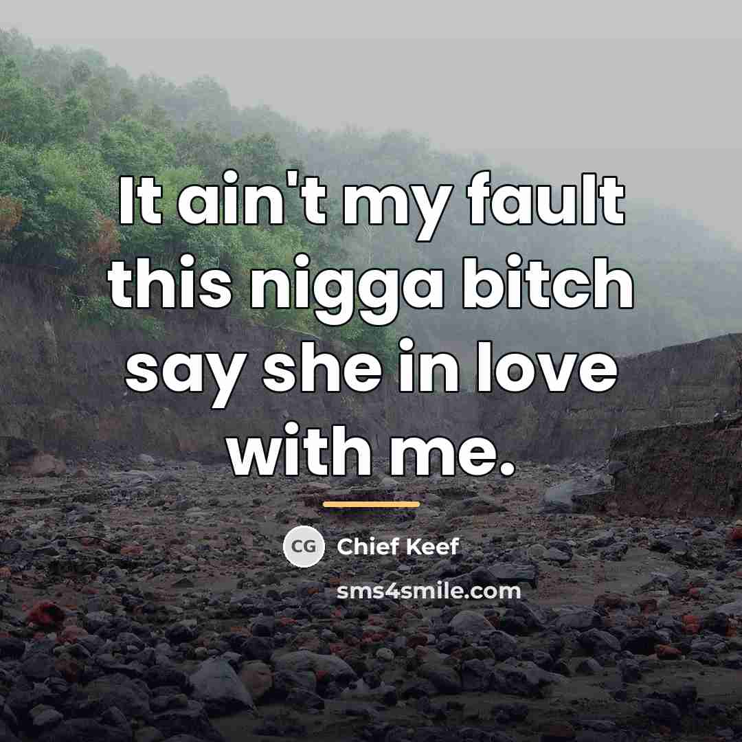 “It ain't my fault this nigga bitch say she in…” quote by Chief Keef