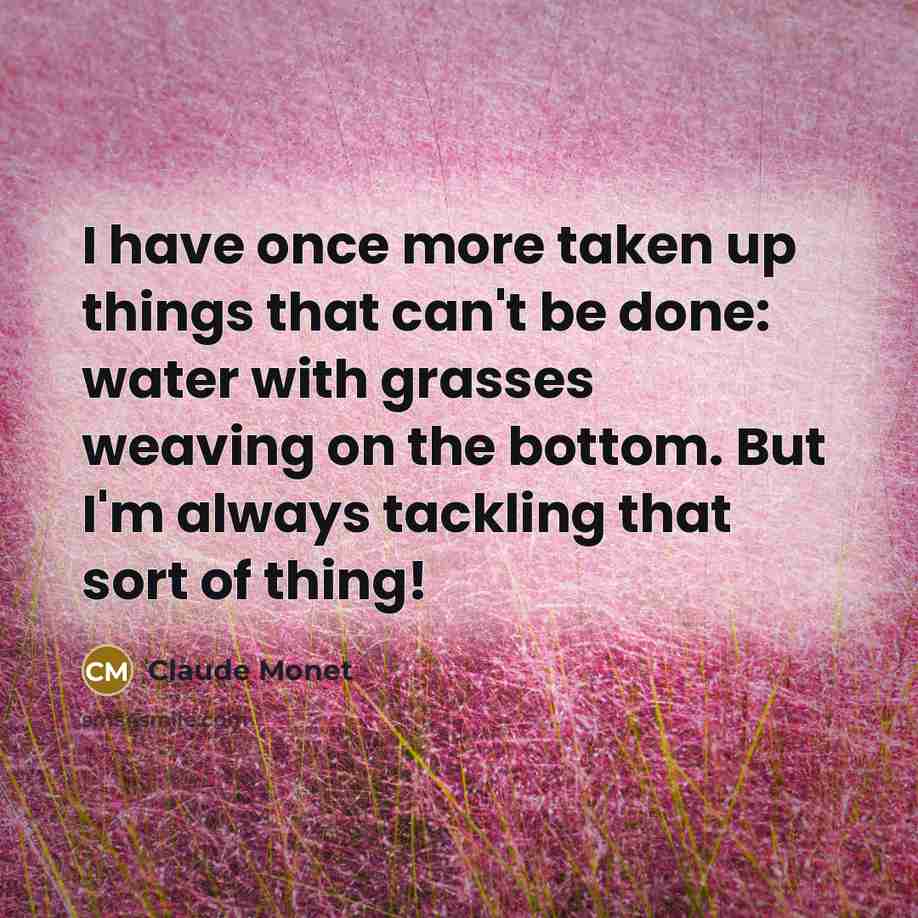 “I have once more taken up things that can't be…” quote by Claude Monet