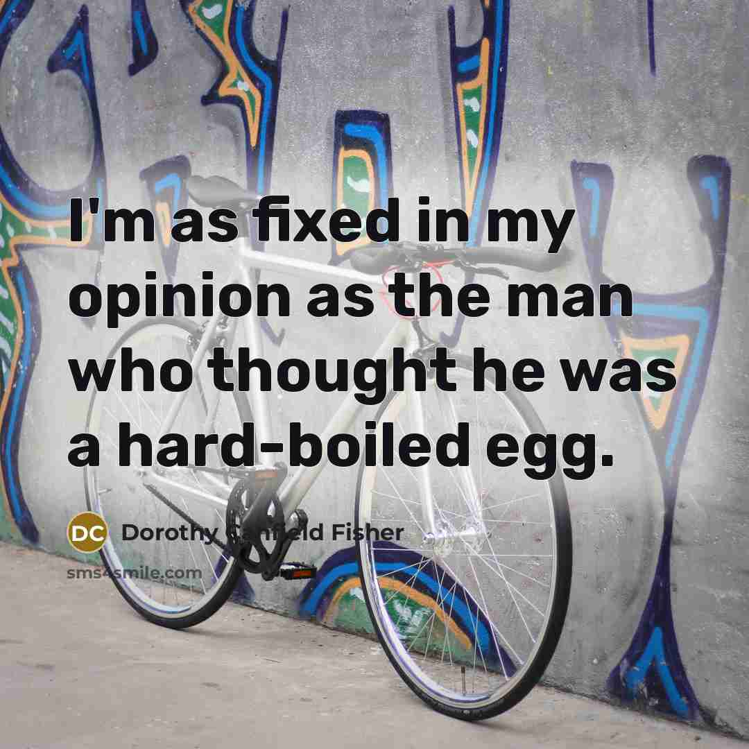 “I'm as fixed in my opinion as the man who…” quote by Dorothy Canfield Fisher