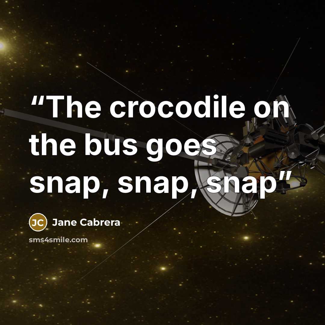 “The crocodile on the bus goes snap, snap, snap” quote by Jane Cabrera