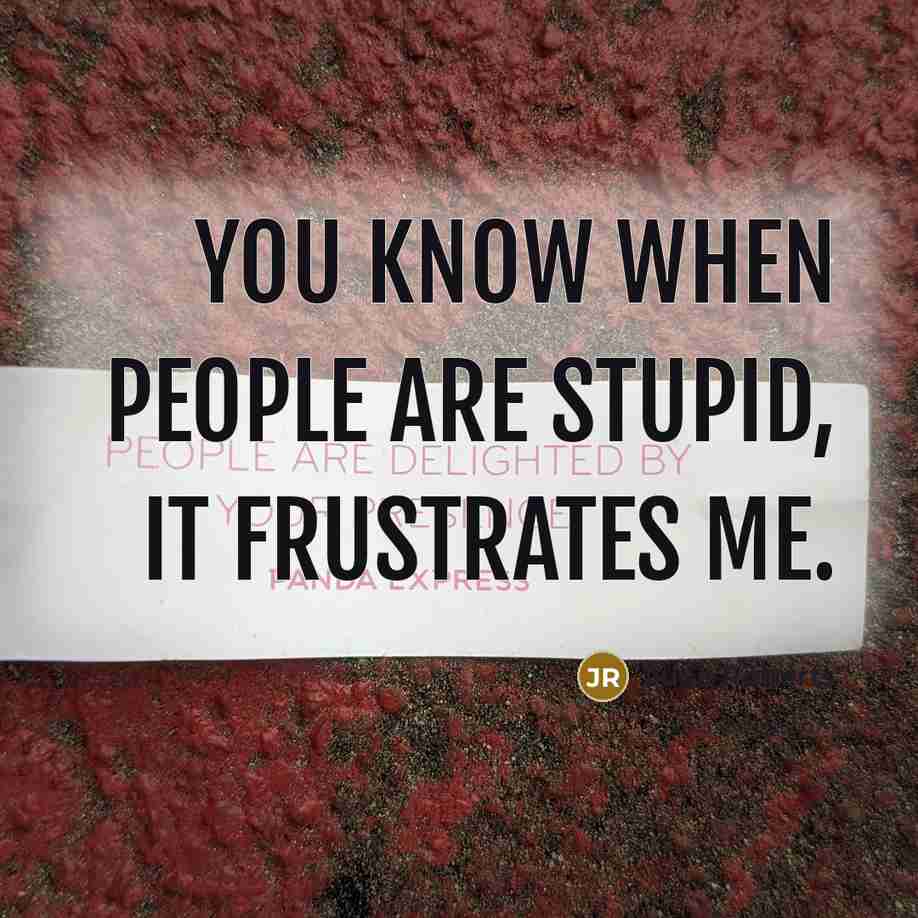 “You know when people are stupid, it frustrates me.…” quote by Julia Roberts
