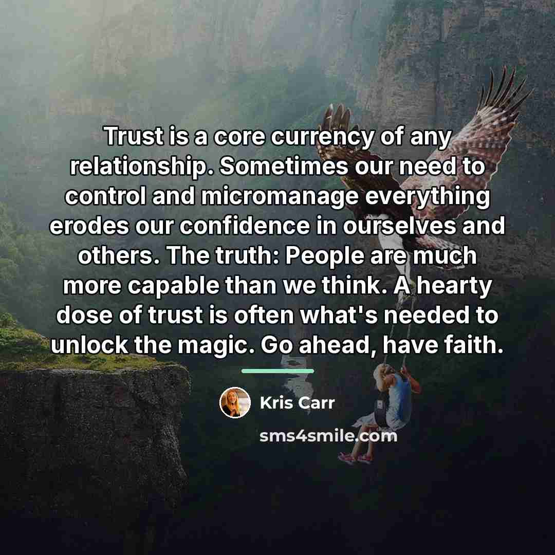 “Trust is a core currency of any relationship. Sometimes our…” quote by Kris Carr
