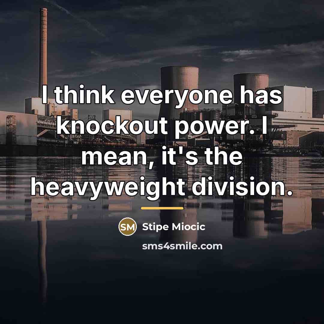 “I think everyone has knockout power. I mean, it's the…” quote by Stipe Miocic
