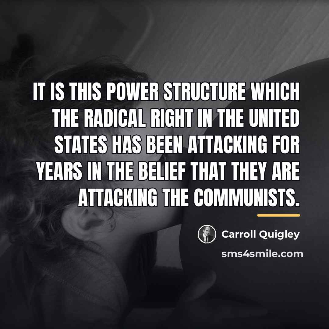 “It is this power structure which the Radical Right in…” quote by Carroll Quigley