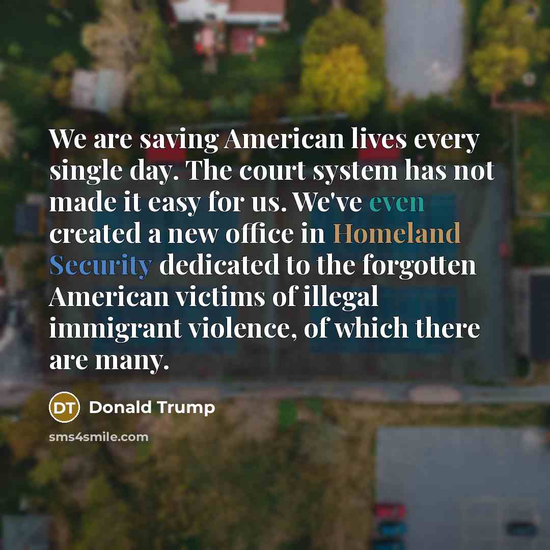 “We are saving American lives every single day. The court…” quote by Donald Trump